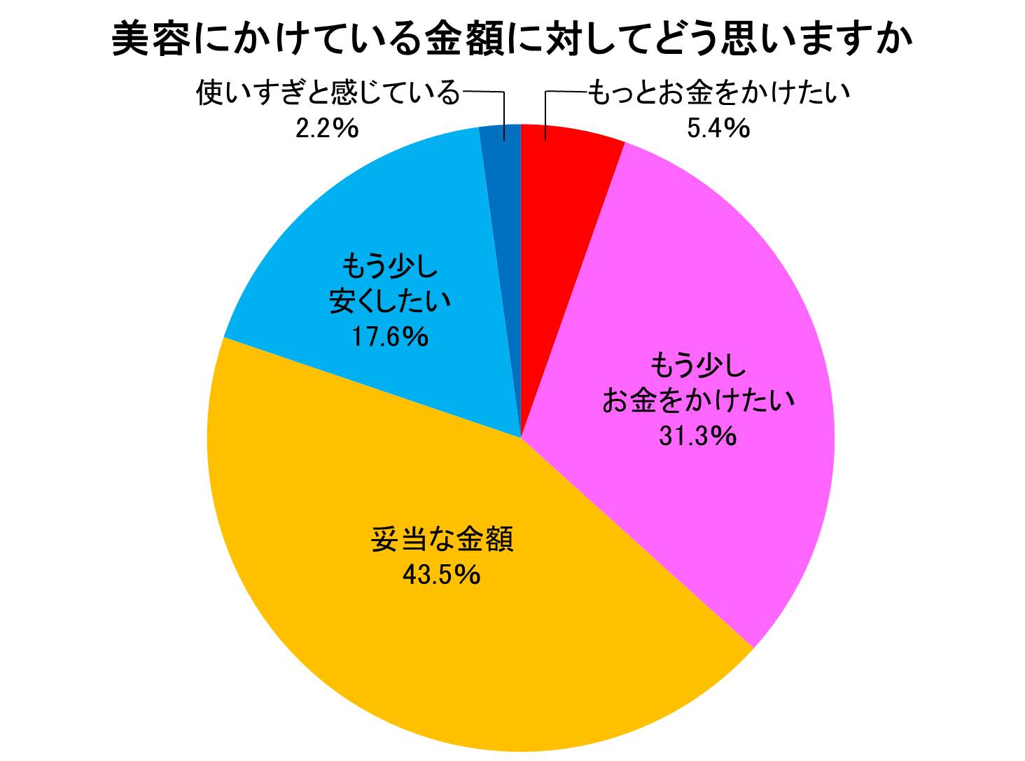 美容にかけている金額に対してどう思いますか。