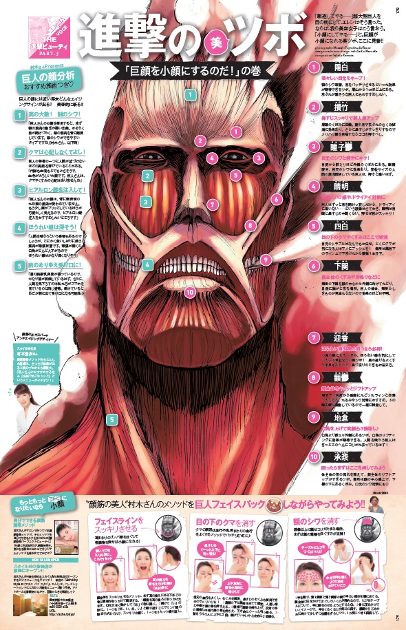 人気漫画「進撃の巨人」で学ぶ？小顔になるためのつぼ